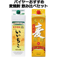 〔セット〕バイヤーおすすめ 麦焼酎飲み比べ 2本セット 1.8L×2本