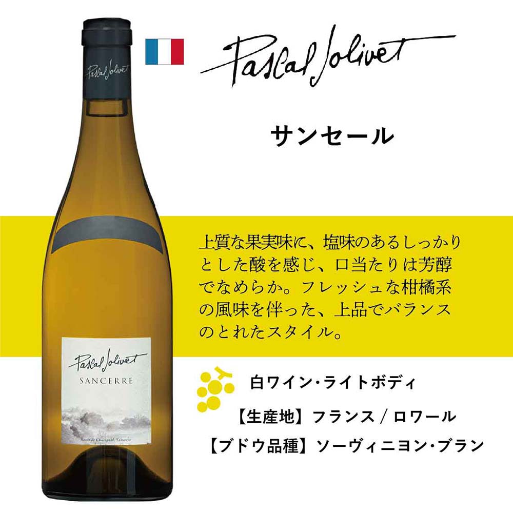 ジョリヴェ　白ワイン　750ml　価格比較　ブラン　ブラン　サンセール　ソーヴィニヨン　2021　フランス　[クール便]　パスカル