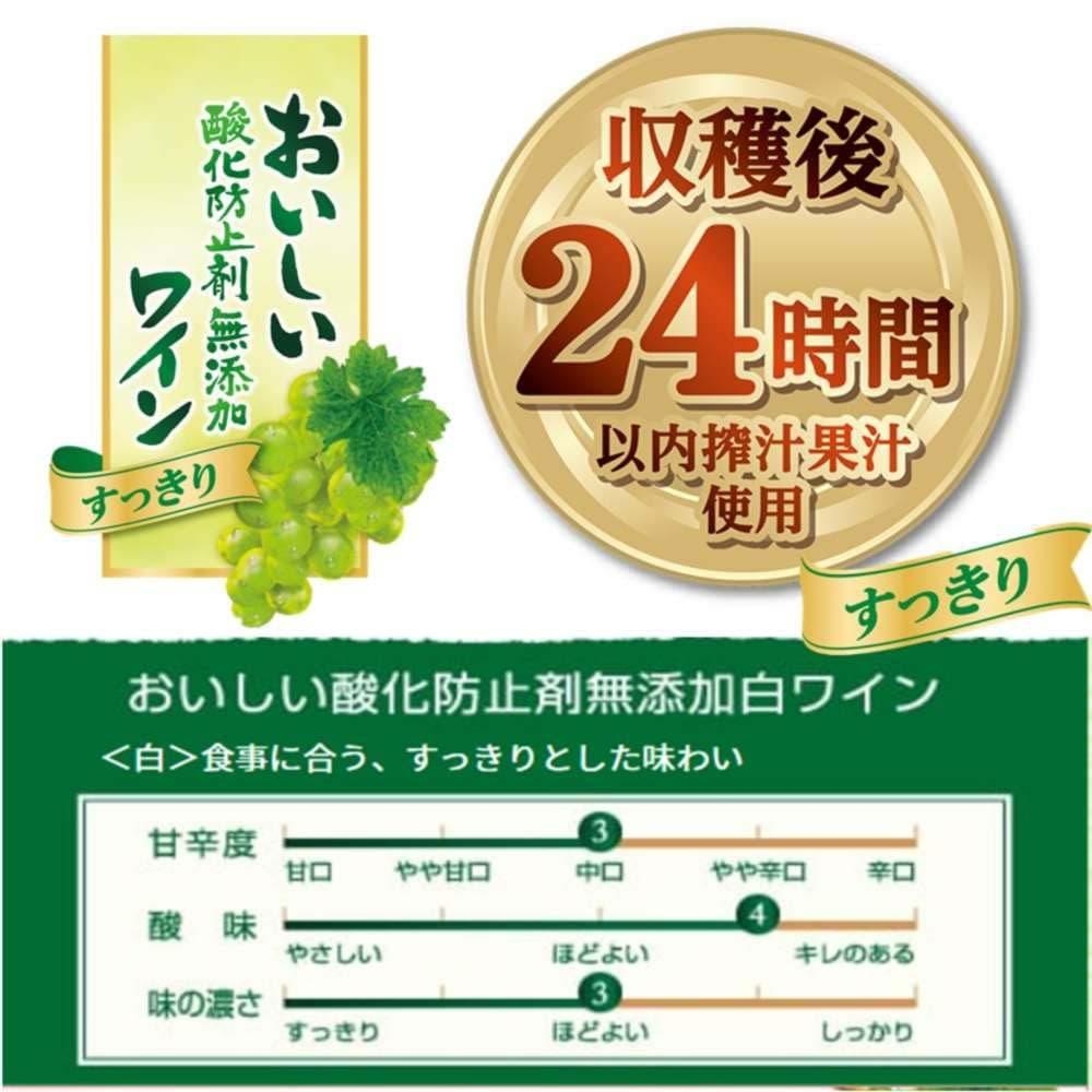 おいしい酸化防止剤無添加 白ワイン 720mlペット／メルシャン