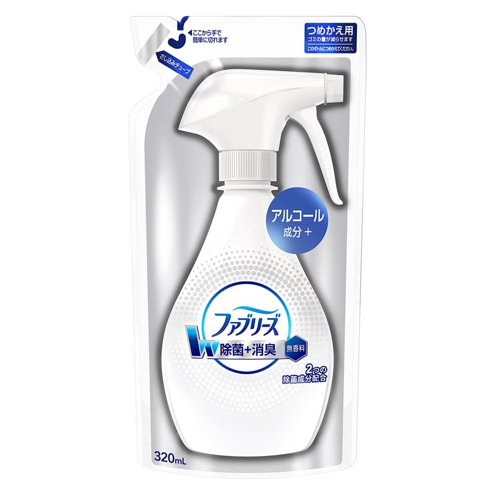 【ワケあり】P＆G 詰替用 ファブリーズ ダブル除菌 無香料 アルコール成分入 320ml
