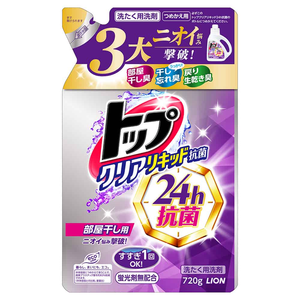 詰替用 ライオン トップ クリアリキッド 抗菌 720g